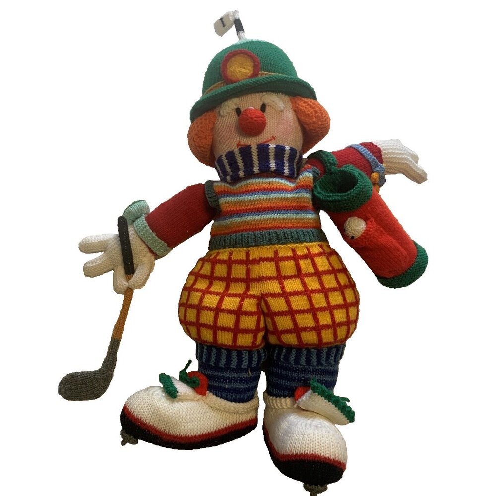 Jean Greenhowe’s Hand-Knitted Golfing Clown - 2 Feet Tall